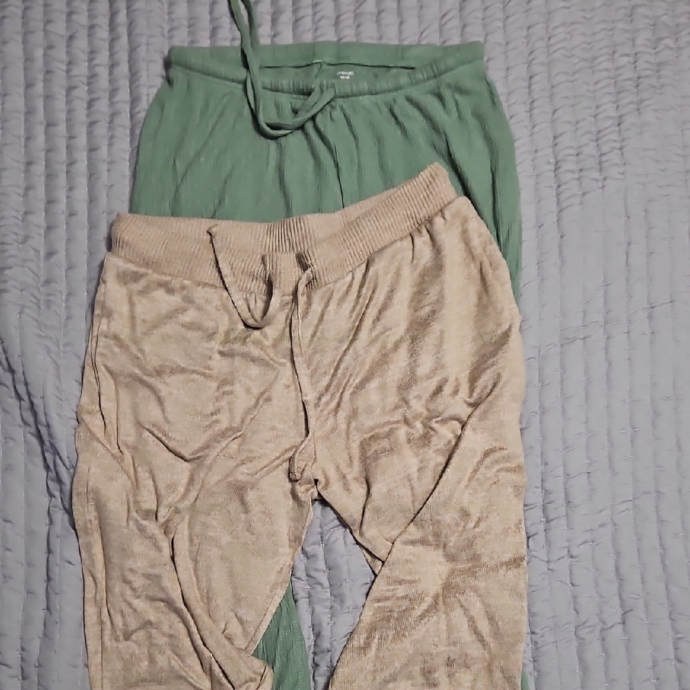 George Green and Tan Joggers Comfortable Sweatpants